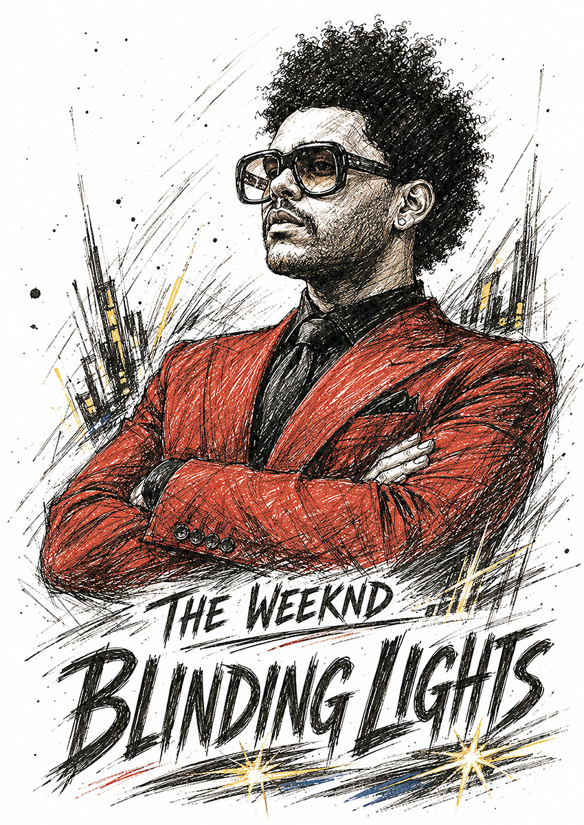 The Weeknd Blinding Lights Pop Art Canvas Print & Poster Wall Art - AI PRINT LAB